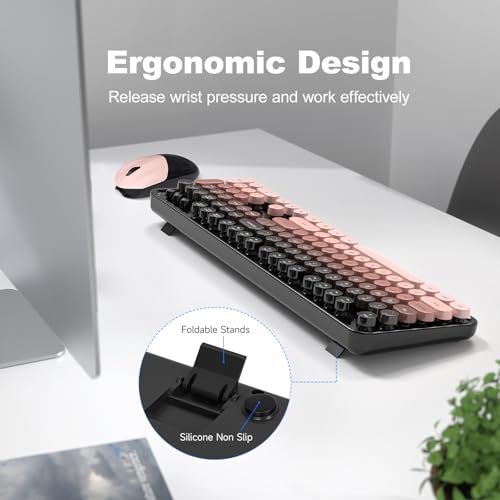 Dilter Wireless Keyboard and Mouse, Typewriter Full Size Keyboard with Number Pad and 2 in 1 USB Connected Mouse for Windows 7/8/10/11, Laptop, Desktop, PC, Computer by Dilter - Image 3