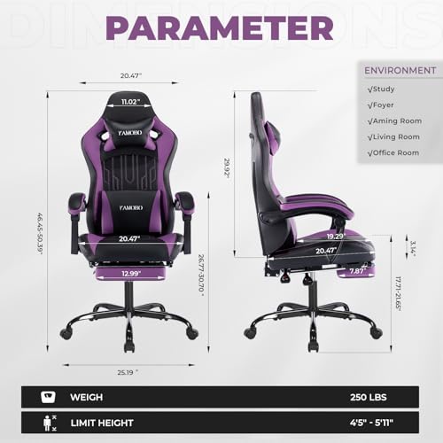 Gamingrecliningchairwithfootrestlinkagearmrestsbigandtallmodernstylecomputerchairswithmassagelumbarsupportleatherpurple Urban Country Home Decor Gaming reclining chair with footrestlinkage armrestsbig and tall modern style computer chairs with massage lumbar support leather purple urban country home decor