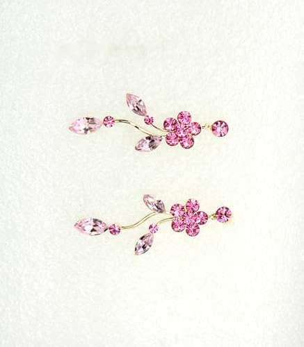 Image of Faship Gorgeous Rhinestone Crystal Floral Necklace Earrings Set