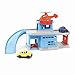Produktbild Green Toys 8601312, Parkgarage mit Hubschrauber und 2 Autos, Spielfahrzeuge Werkstatt und Parkhaus, Spielset für Kinder ab 3 Jahren
