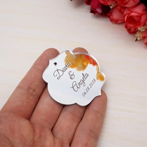 Décoration de cadeaux d'invités de fiançailles et mariage, lot miroir or - 3