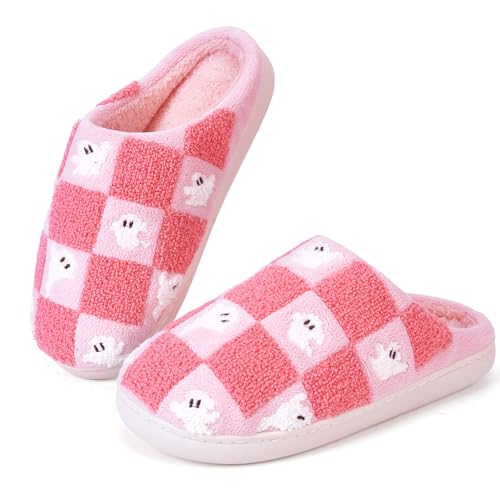 Halloween Slippers for Women Men, Halloween Pumpkin Slippers, Soft Plush Spooky Slipper, Cute Cartoon Cozy House Slipper, Fuzzy Winter Holiday Shoes, Halloweens Christmas Gifts