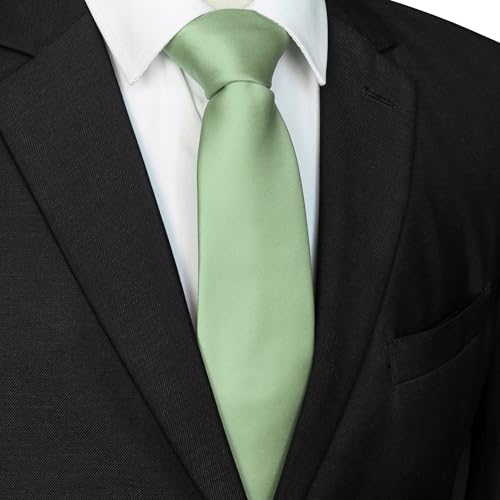Image of JEMYGINS Solid Color Tie Mens Necktie for Business and Wedding