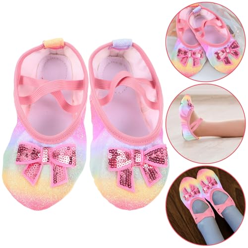 GALPADA 1 Pair Bowknot Ballet Shoes Dance Shoes Girls Ballet Practice Shoes Toddler Dancing Shoes 252