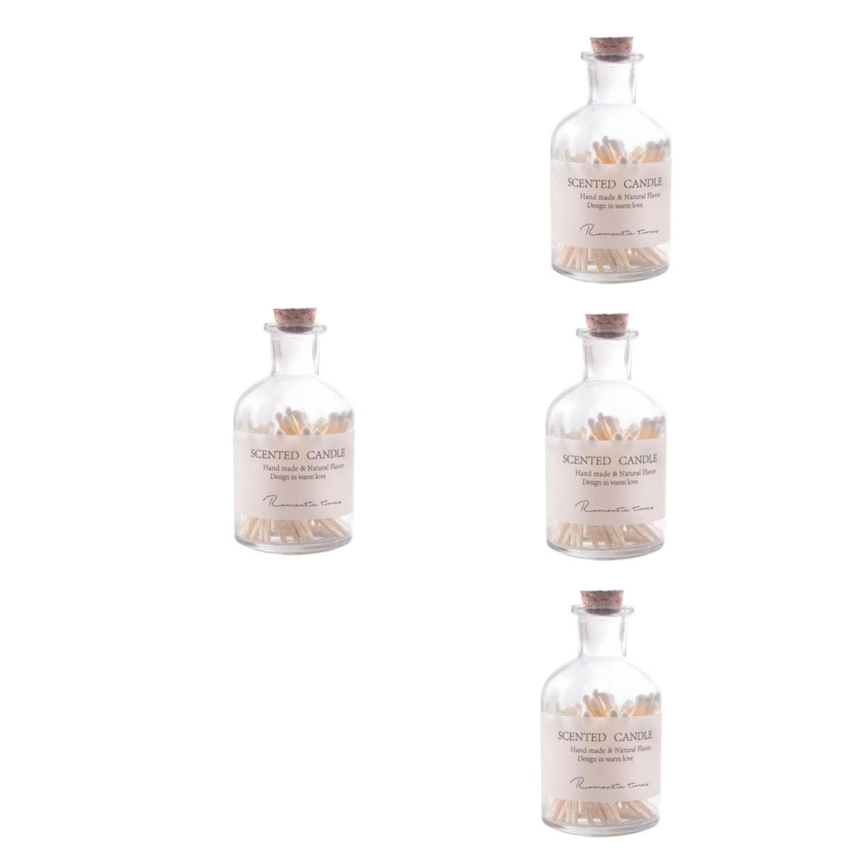 Amosfun 4 pezzi Fiammiferi Barattolo per Candele Aromatiche Decorativi per e Domestici