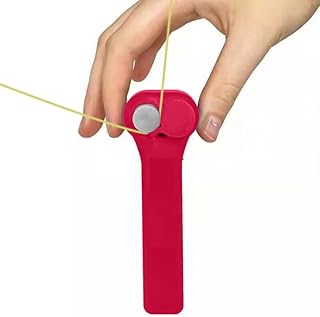Zip String Rope Propeller Handheld Rope String Controller Creative Rope Launcher Party Favor (Red)