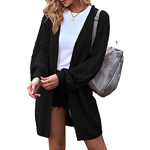 Cardigan Sweater for Women Cable Knit Sweater Coat Chunky Cardigan Sweater Solid Open Front Maxi Long Knitted Sweaters2