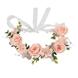 Diadema de flores para mujer, accesorios para el cabello cómodos y elegantes, diadema de flores de rosa para mujer, para cumpleaños, comunión, vacaciones, festivales, eventos, celebraciones