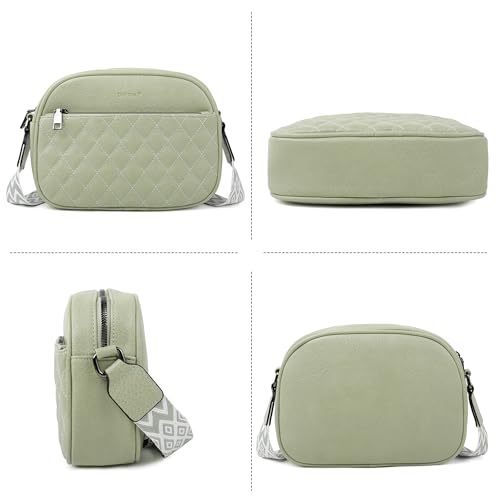 Image of TANTOMI Crossbody Purses for Women Leather Purse Shoulder Handbags with Wide Strap, Small Crossbody Bags for Women Travel