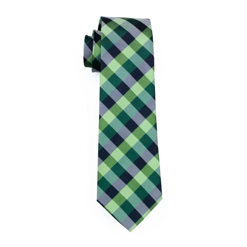 Cravate Classique Pour Homme - Élégante, Fine, Parfaite Pour Mariage Et Bureau - Vert Motif Matrix