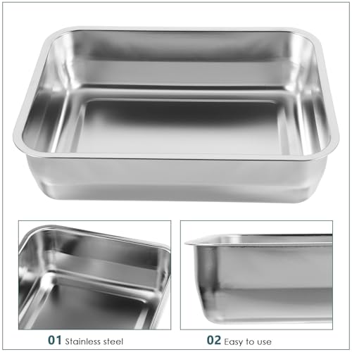 Sartén de acero inoxidable rectangular de alta durabilidad 4
