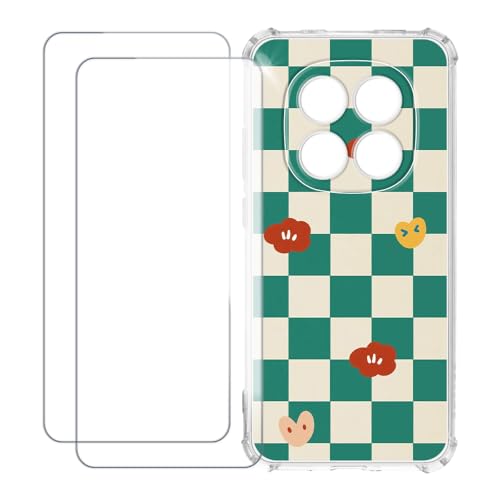 UOGNADGD Xiaomi Redmi Note 15 Pro 5G China �Ƃ̌݊������� �J�X�^���J���t���P�[�X�{�����K���X�ی�t�B����2���t�� ? �Ռ��z�������h�~ (�΂̊i�q��)