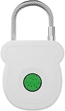 Candado de huellas dactilares, candado biométrico de huellas dactilares USB-C cargable con 20 huellas dactilares de almacenamiento para puerta de armario de maleta (blanco)