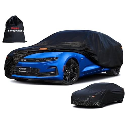Kayme 7 Layers Car Cover Custom Fit for Chevrolet Chevy Camaro (2010-2025) Waterproof All Weather for Automobiles, Outdoor Full Cover Rain Sun UV Prot