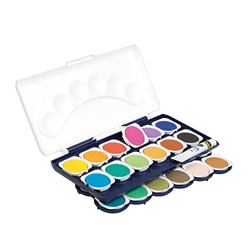 Idena 22064 - Caja de pintura opaca con 24 colores y 1 tubo de blanco opaco, optimo para el jardín de infancia, la escuela y el hogar