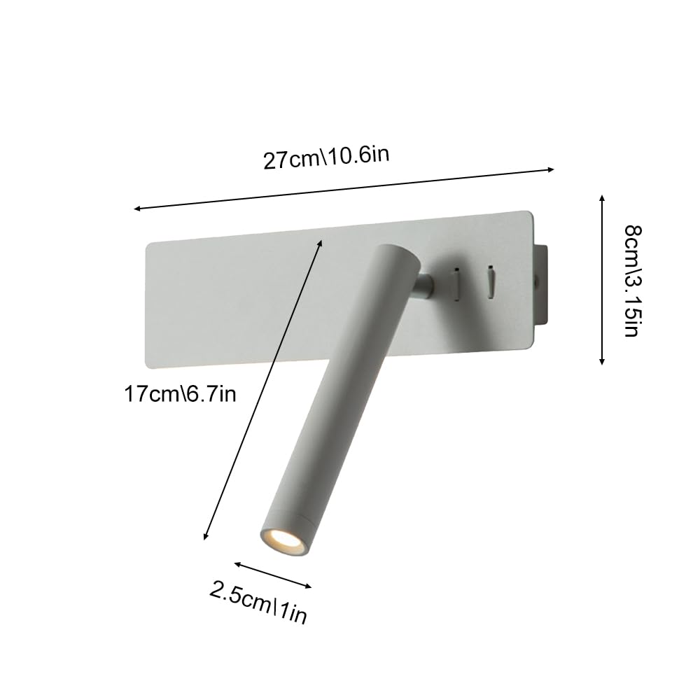 Générique Nowoczesna podświetlana lampa ścienna LED do czytania z aluminiowym regulowanym reflektorem do przedpokoju sypialni lampka nocna salon schody hotel wewnętrzna lampa ścienna