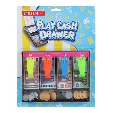 Jouet tiroir-caisse avec billets et pièces de monnaie - Jeu de rôle éducatif