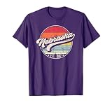 Retro Nebraska Home State NE Cool 70s Style Sunset T-Shirt