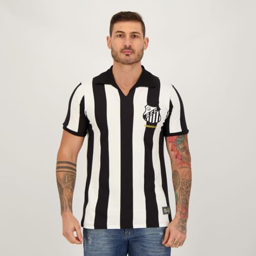 RetrôMania Camisa Masculina Santos Bimundial Listrado 62/63
