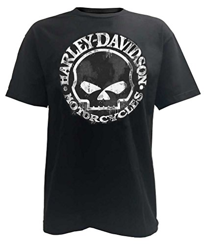 Harley-Davidson Mens T-Shirt Hand Made Willie G Skull Distressed 30294030 (XL)