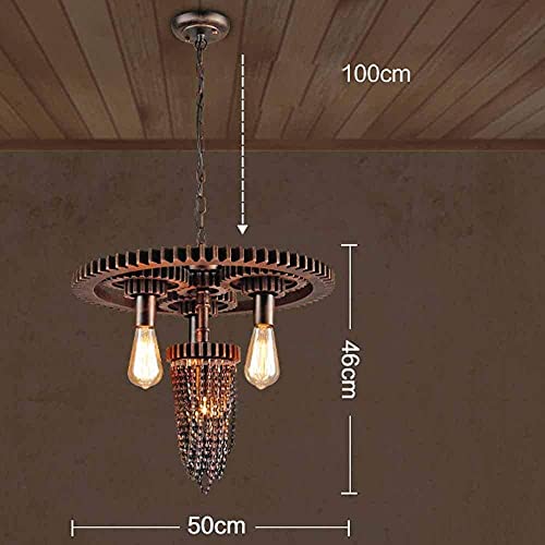 Lustre suspendu industriel avec double douille E27 pour ampoules LED loft