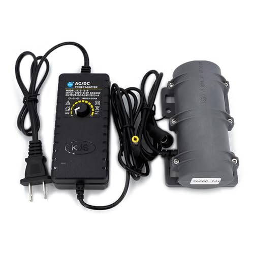 24V DC Motor 3800rpm Strong Vibration Industry Mini Motor with Sturdy Plastic Shell for Massage Bed Chair Medical Instruments (24V Motor+Power)