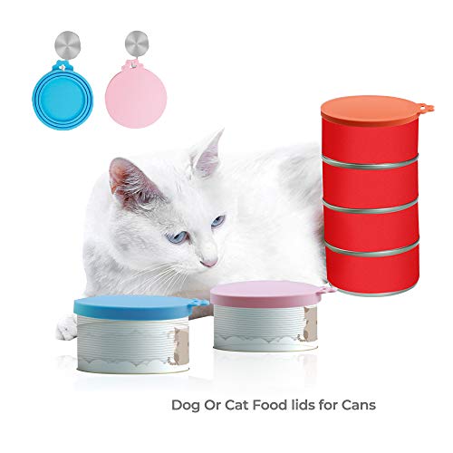 Yobbai 6 Pack Pet Food Can Lids, Food Safe Bpa Free & Dishwasher Safe, Can Covers Most Standard Size Dog And Cat Can Tops #TOP4