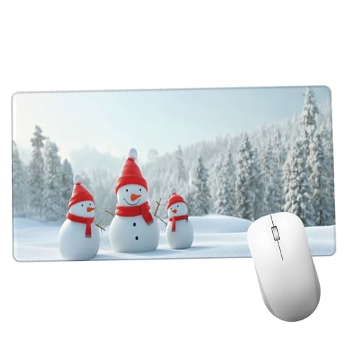 Blanco Alfombrilla Ratón 700x400x3mm Alfombrilla Raton XXL con Base de Goma Antideslizante,Lavable,Accesorios Gaming Muñeco De Nieve,Ordenador Gamer Regalos,Mouse Pad Gaming Mejora La Velocida Y1190