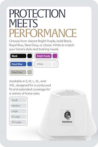 Image of Equinavia Toki Pull On Bell Boots for Horses, Durable Neoprene Equine Boots | Comfortable Horse Hoof Boots for Daily Turnout, Overreach Protection Hoof Boots, Equestrian Training Competition Show, Riding