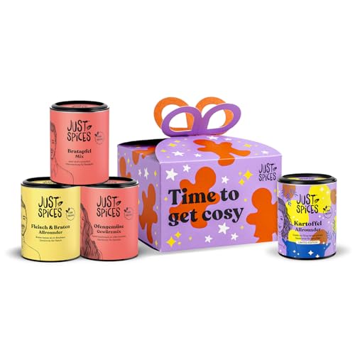 Just Spices Cozy Winter Food Box 2025 I 4 winterliche Gewürzmischungen I schönes Geschenkbox für Hobbyköche