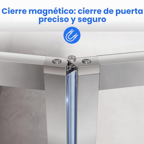 Miniatura 6 de Sonni Upgrade - Mampara De Ducha Cristal Transparente, Puerta Plegable, 90 X 185 Cm