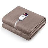 CURECURE Heated Electric Blanket Full Size 72' x 84' Oversized Flannel Heated Blanket with 6 Heating Levels & 10 Hours Auto Off, Comfort Blanket for Bed Sofa Home Office Use, Machine Washable