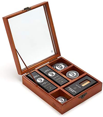 Ultimate Grooming Box, A Men's Gift Set and Beard Grooming Kit, Contains - Beard Oil, Beard Wash, Moustache Wax, Beard Balm, Gentleman's Styling Wax, Beard Comb and Beard Scissors