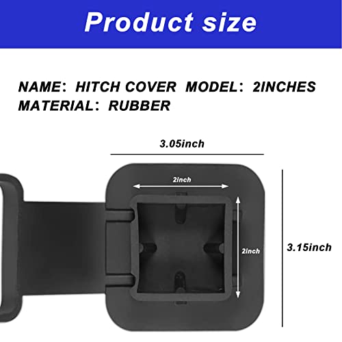 Jawmoy 1 Pc Car Trailer Cover, 2 Inch American Traction Cover, Square Mouth Plug Protection Cover, Car Trailer Hitch Cover (Black) #TOP1
