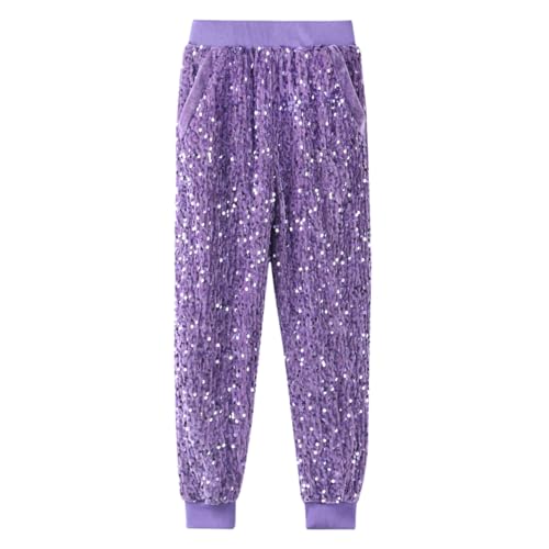 Image of WELAKEN Sequin Casual Pants for Girls with Lining Kids & Little Girl's Sparkling Trousers
