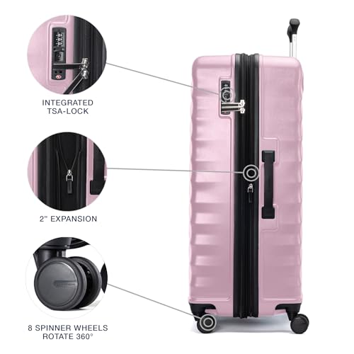 Image of Travelpro Maxlite Air V2 Hardside Expandable Checked Luggage, 8 Spinner Wheels, Lightweight Hard Shell Suitcase, TSA lock, Pink, Checked Large 28-Inch