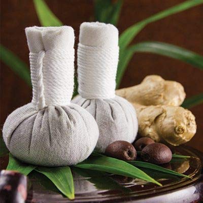 Premium Thai Herbal Massage Ball, Aroma Compress Ball 100% Natural herb for Spa and Athletes 150gram (5.29oz) Each, (Pack of 2)