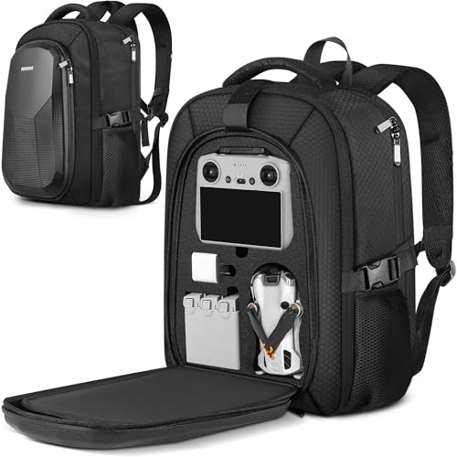 PEKREWS Mini 4 Pro Tasche Mini 3/4 Pro Hartschale Rucksack passend für 15 6 Zoll Laptop Reisetasche für DJI RC 2/ RC-N3/N2/N1 Controller Fly More Combo und Drohne Zubehör Schwarz