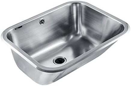 Intra Utility Sink with one Bowl Made of Stainless Steel for mounting in a countertop VK60NF, Grey
