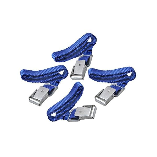ProPlus 330285 Set Befestigungsriemchen mit Metallschnallen fÃ¼r FahrradtrÃ¤ger 4 StÃ¼ck, blau