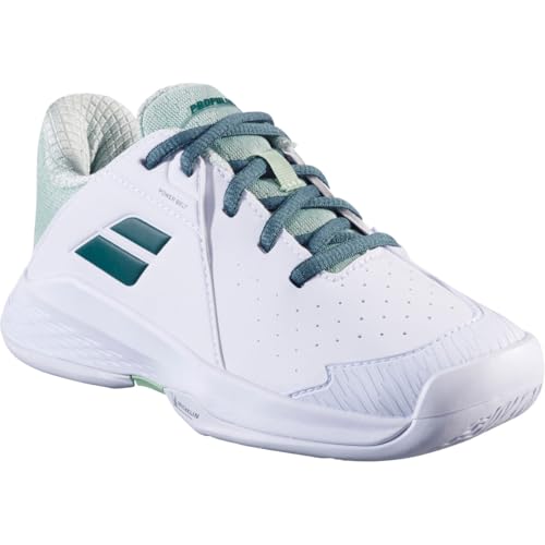 Babolat Junior Propulse 3 All Court Wimbledon Limited Edition Tennis Shoes (White/Dark Green)2