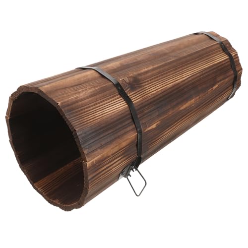 Porte-parapluies en bois marron vintage avec rangement multifonctionnel