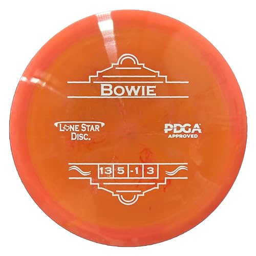 Lone Star Disc Bravo Bowie | Overstable Disc Golf Distance Driver | 170g+ | Durable & Smooth Premium Plastic | Accurate Backhand & Forehand Bombs | Colors May Vary