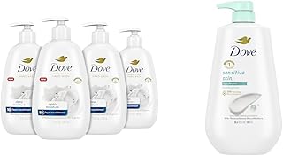 Advanced Care Hand Wash Deep Moisture 4 Count for Soft, Smooth Skin & Body Wash with Pump Sensitive Skin Hypoallergenic, Paraben-Free, Sulfate-Free, Cruelty-Free