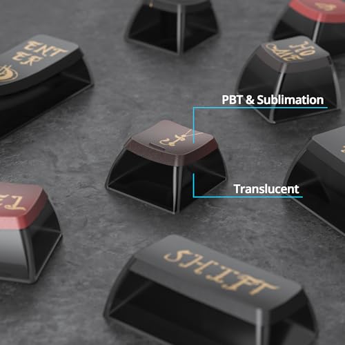Image of Guffercty kred Pudding PBT Keycaps for 75 Percent Keyboard, 120-Keys Transparent Keycaps ASA Profile Custom Replacement Key Caps US Layout for 60 68 82 87 104 Key Set Mechanical keyboard (Constellatio