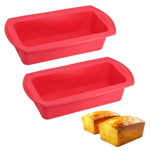 2 moldes de silicona antiadherente, resistentes a la temperatura y antiadherentes, para horno, congelador, pan y pan, para hornear, molde rectangular de silicona antiadherente, 27,5 x 14 x 6,5 cm