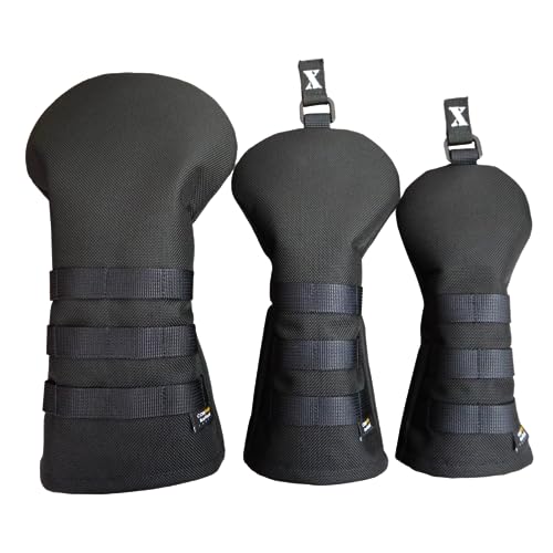 ROBUSTIN コーデュラ バリスティックナイロン ゴルフ ヘッドカバー ドライバー フェアウェイウッド ユーティリティ (3本セット(DR,FW,UT))