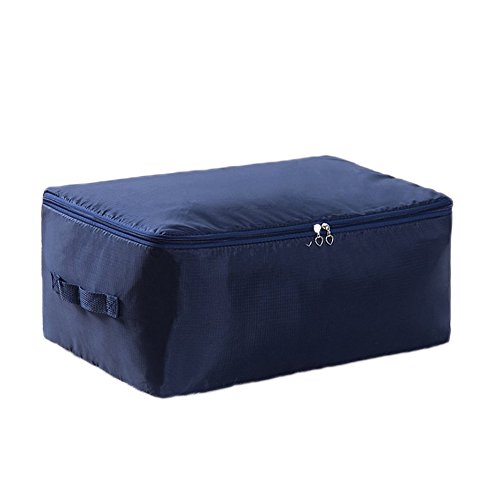 Kentop Housse de Rangement Couette Portable Tissu Oxford Bleu foncé Sac de Rangement Sacs de Stockage Boîte de Rangement pour Couette Lit Coussin couvertures