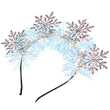 [WEKADRIN] クリスマスカチューシャ グリッタースノーフレークカチューシャ 装飾カチューシャ 女性用 軽量耐久性のある素材 シーズンパーティ