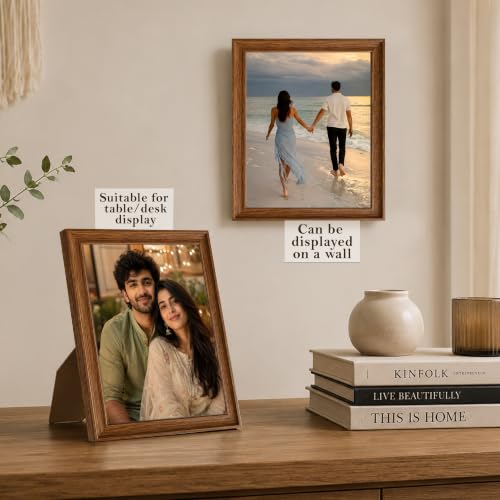 Image of Personalized Raksha Bandhan Gift Photo Frame With Rakhi (Optional) Premium Cave Design Picture Frame Customize By Photo Upload For Rakhi, Brother, Sister, Couple, Parents For Wall Only - 8R, 8x10 Inch